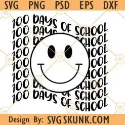 100 Days of school smiley face svg