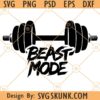 Beast mode barbell svg, Beast Mode SVG, Funny Workout Svg