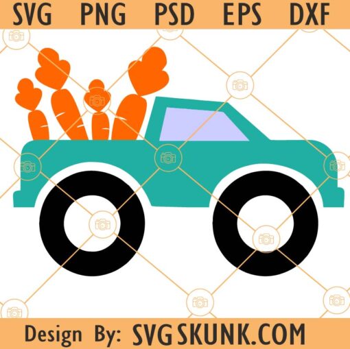 Easter truck with carrots svg