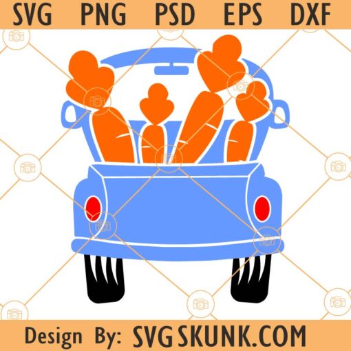 Easter truck with carrots svg