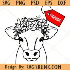 Floral cow svg free
