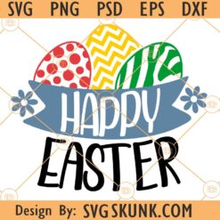 Happy easter with eggs svg