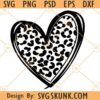 Leopard print heart svg