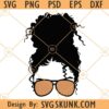 Messy bun sunglasses svg