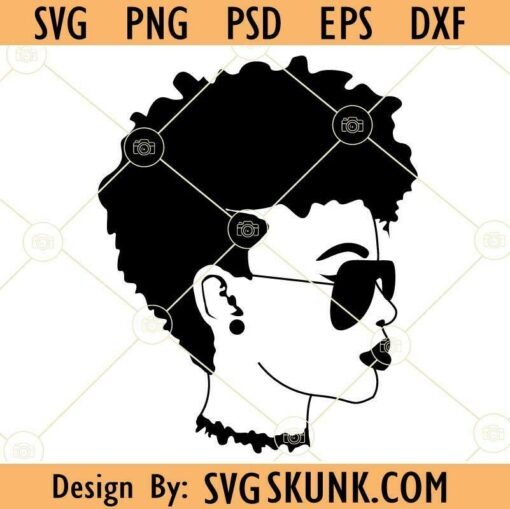 Afro woman with sunglasses svg