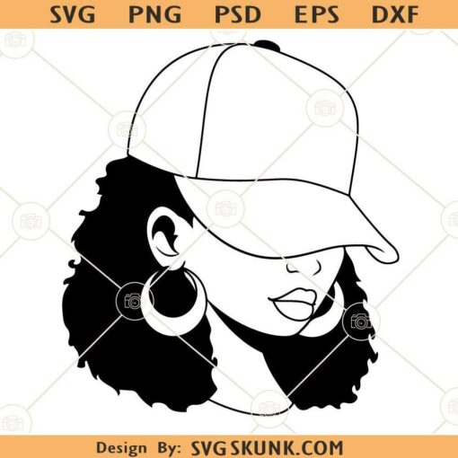 African American cap SVG, Black Diva svg, Afro Woman svg