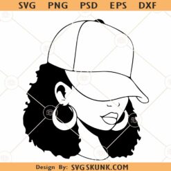 Afro woman cap low svg, Afro woman svg, African American Hat Low svg