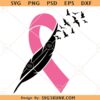Cancer ribbon with birds SVG, Awareness Ribbon Svg, Cancer Awareness Ribbon Svg