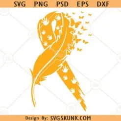 Childhood Cancer SVG, Ribbon Gold SVG, Childhood Cancer Awareness svg