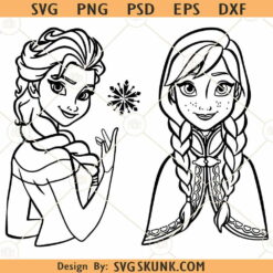 Elsa and Anna SVG, Elsa Svg, Frozen Svg, Anna Svg, Princess svg, Frozen Sisters svg