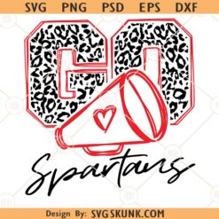 Go Spartans Cheer SVG, Spartans Mascot SVG, Spartans svg, School spirit svg