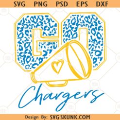Go chargers Leopard print SVG, chargers Mascot SVG, chargers svg, School spirit svg