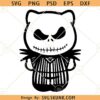 Hello kitty Jack Skellington SVG, Halloween decor svg, Halloween shirt svg