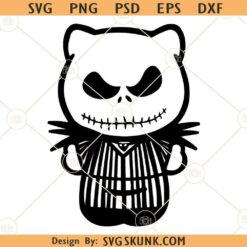 Hello kitty Jack Skellington SVG, Halloween decor svg, Halloween shirt svg