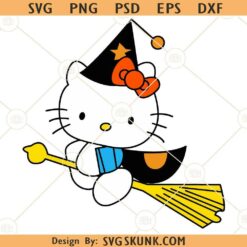 Hello kitty witch SVG, Halloween Witch svg, Halloween shirt svg, Halloween svg