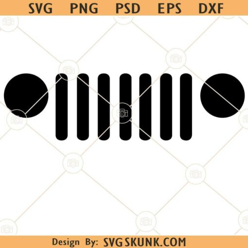 Jeep grill and headlights SVG, Jeep lover svg, Jeep girl svg, Jeep svg, Jeep png