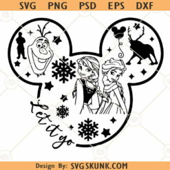 Let it go Mickey SVG, Let it go Svg, Mickey Svg, Elsa Svg, Snowflake Svg
