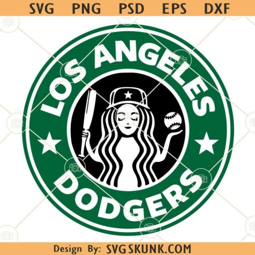 Los Angeles Dodgers Starbucks SVG, Dodgers svg, dodgers baseball svg, starbucks svg