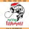 Merry Fishmas SVG, Christmas Fish svg, Fishing Lover svg, Holiday svg