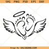 Miscarriage Baby Feet SVG, Halo svg, Angel wings svg, Angel baby svg, Pregnancy Loss svg