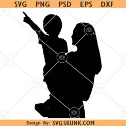Mother and Child silhouette svg, Mom and baby svg, Mom and baby silhouette svg