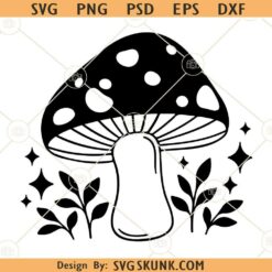 Mushroom SVG¸ Floral Mushroom SVG, Toadstool svg, fungus svg, magic mushroom svg