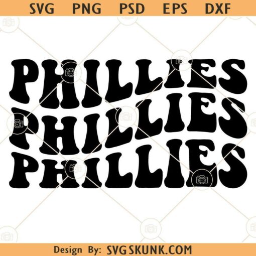 Phillies wavy letters SVG, Phillies SVG, Philadelphia Phillies Baseball SVG