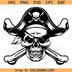 Pirate skull and crossbones SVG, Jolly roger svg, Skull and Crossbones svg