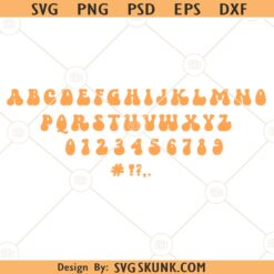 Retro Groovy Alphabets SVG, Retro Groovy Font SVG, Retro Design svg, 70s Design Svg