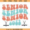 Senior class of 2023 hockey player svg, Retro text svg, Hockey senior 2023 SVG