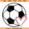 Soccer ball with heart SVG, Soccer Ball Heart Svg, Soccer svg, Ball with Heart svg