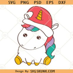 Unicorn with Santa hat SVG, Christmas svg, unicorn svg, Christmas Unicorn SVG