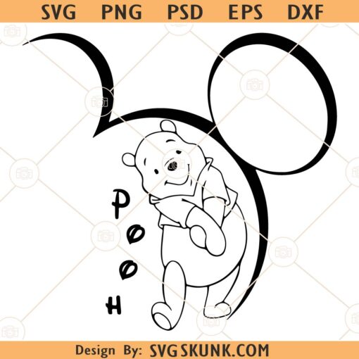 Winnie The Pooh Mickey ears SVG, Disneyland ears svg, Winnie the pooh SVG , Pooh svg