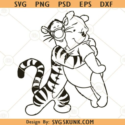 Winnie the Pooh and Tigger Too SVG, Tigger svg, Pooh svg, Disney Tigger Svg