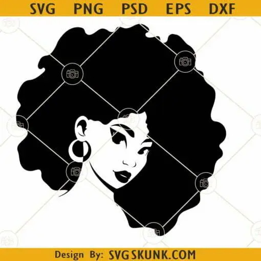 Afro puff woman SVG, Black woman Afro hair svg, Black woman svg