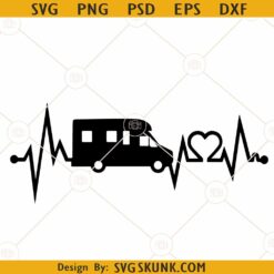 Camping EKG svg, Camper Life svg, Heart Beat svg, Camping EKG png