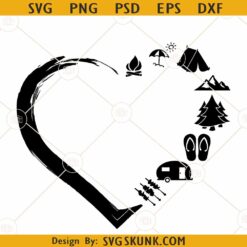 Camping heart SVG, camping shirt svg, Love Camping svg