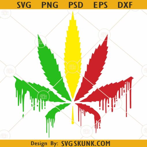 Dripping marijuana leaf svg, Dripping Pot Leaf SVG, Dripping Cannabis SVG