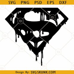 Dripping superhero logo SVG, Superman logo dripping SVG