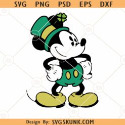 Mickey Mouse irish SVG, Mouse St Patricks Day Svg, Mouse shamrock  svg