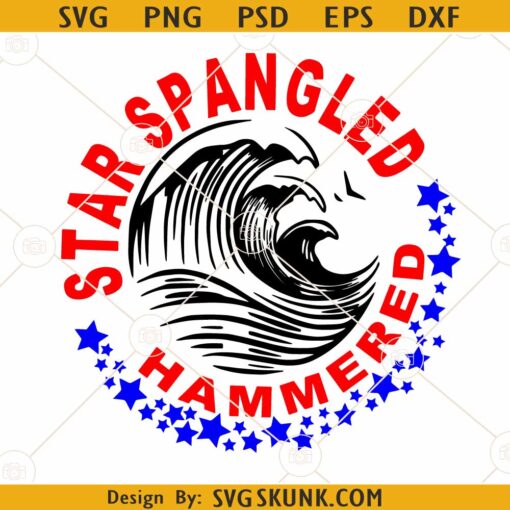 Star spangled hammered svg, 4th of July Svg, White claws svg