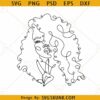 Afro woman line art SVG