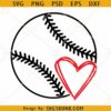 Baseball Softball Heart Doodle SVG,  Baseball Lover svg, Baseball heart svg, Baseball png