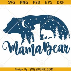 Mama bear and two cubs SVG