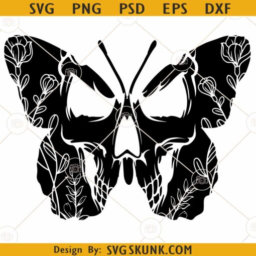 Skull butterfly SVG, Butterfly Svg, Skull Svg, Skull Butterfly Clipart svg, Gothic Svg