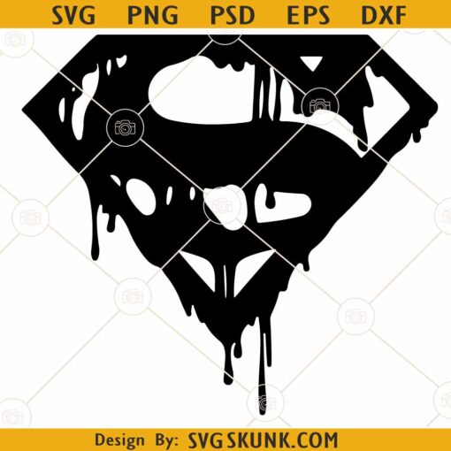 Superman Logo dripping SVG, Superhero svg, Superman Logo Svg, Super Hero svg