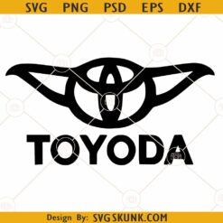 Toyoda SVG, toyota svg, yoda svg, yoda car decal svg, toyota car decal svg
