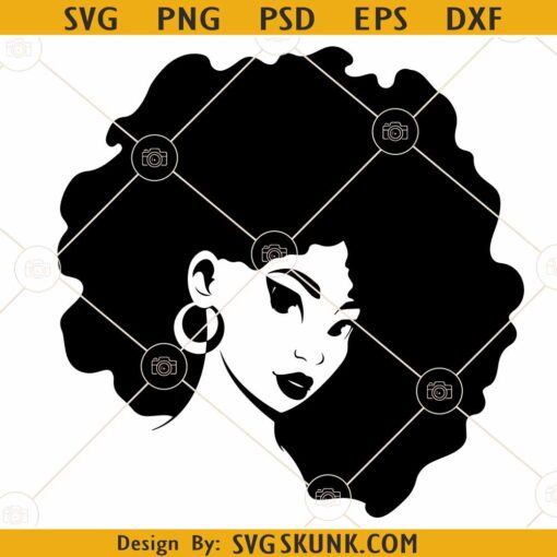 Afro Hair woman SVG, Afro Puff woman SVG, Afro Girl SVG, Fashion Afro Svg