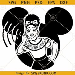 Encanto Dolores Madrigal SVG, Dolores Madrigal in Mouse Ears Svg, Dolores Madrigal Svg