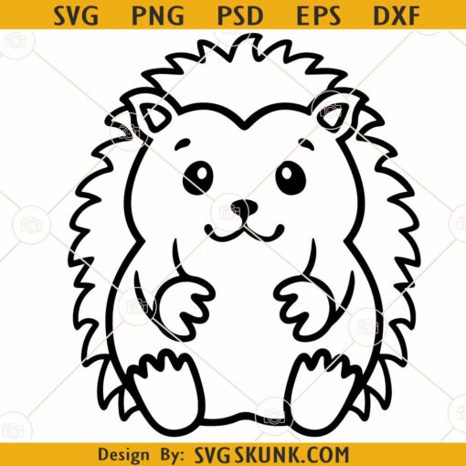 Hedgehog Outline SVG, Hedgehog SVG, Hedgehog Clipart SVG, Animal SVG